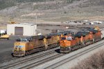 BNSF Westbound Manifest Passes UP Work Train